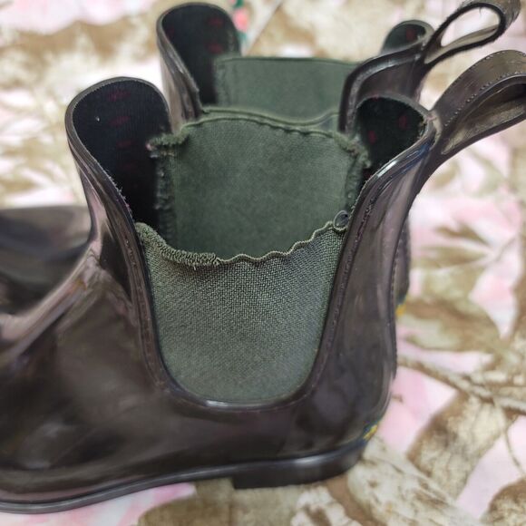 Lauren Ralph Lauren Tally Bo Rai Rubber Ankle Rain Boots Black Womens Size 8 - Picture 2 of 10